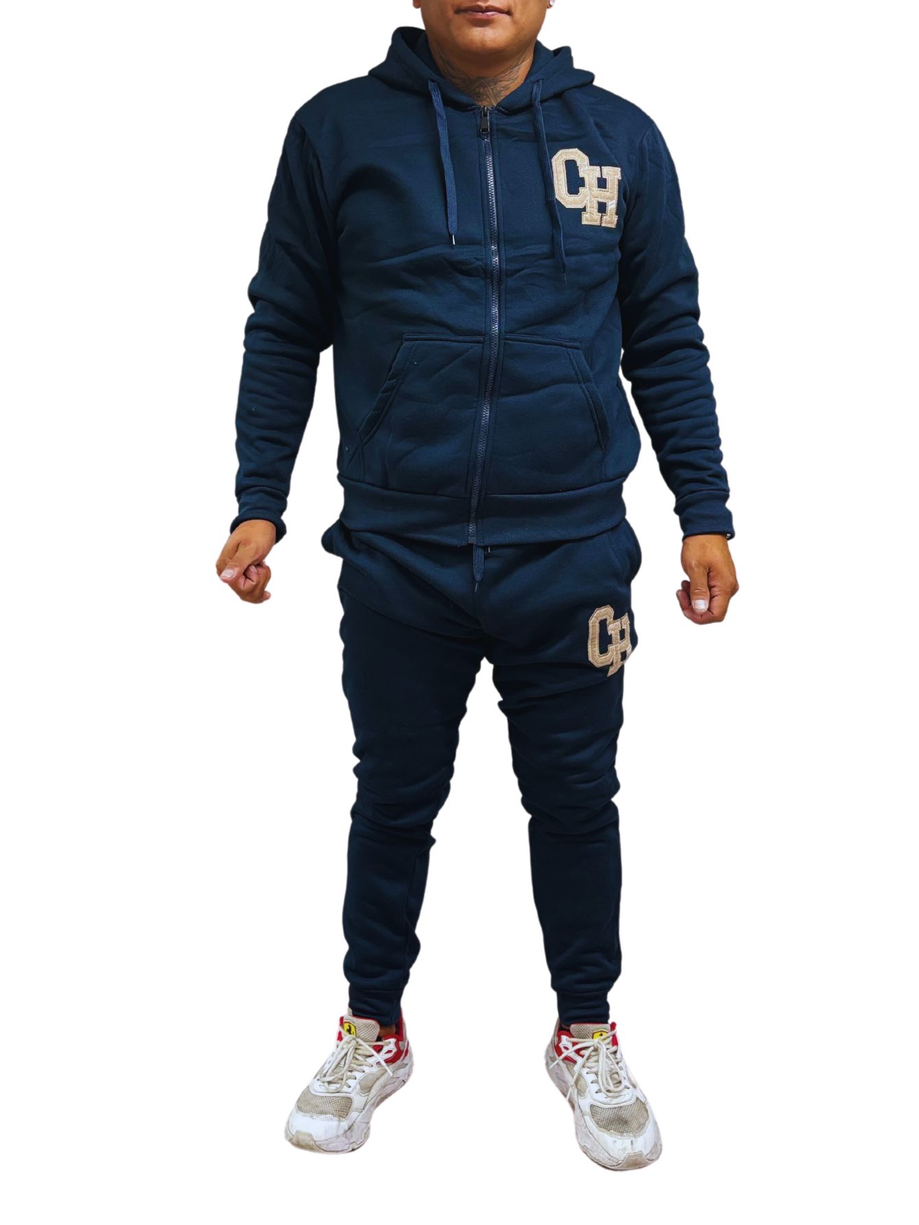 Conjunto Deportivo 2 Piezas Ch05 Hombre Con Capucha Afelpado